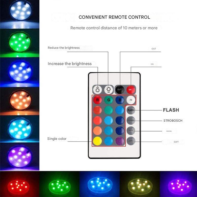 Waterproof LED Underwater Lamp with Remote - GlowRipple