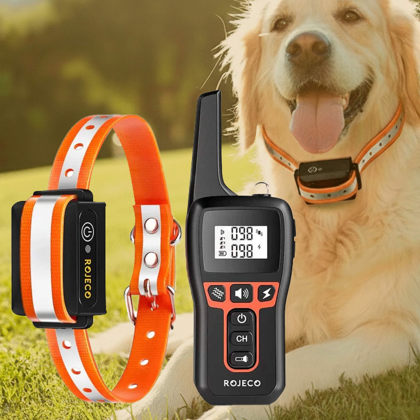 Wearclo | 1000m Waterproof Dog Training Collar | Rechargeable, Remote Control & Adjustable for Small, Medium, and Large Dogs