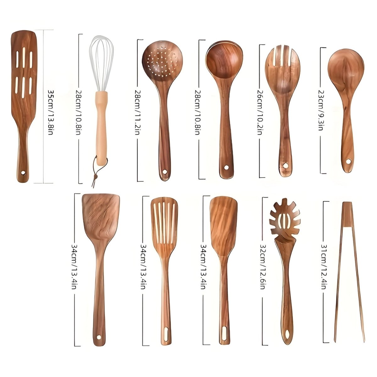 Wearclo | 11-piece heat-resistant wooden kitchen set - WoodChef