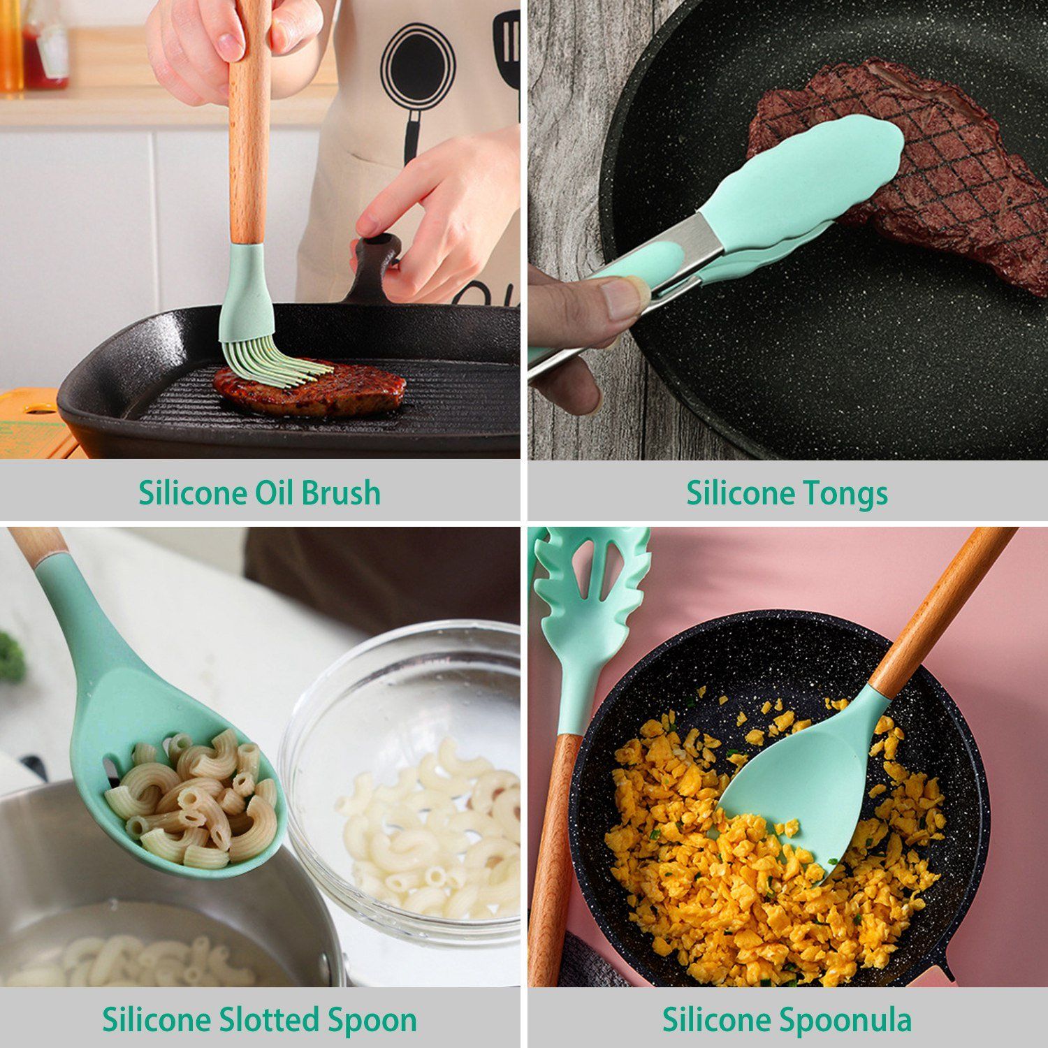 Wearclo | 11-Piece: Silicone Kitchen Utensil Set
