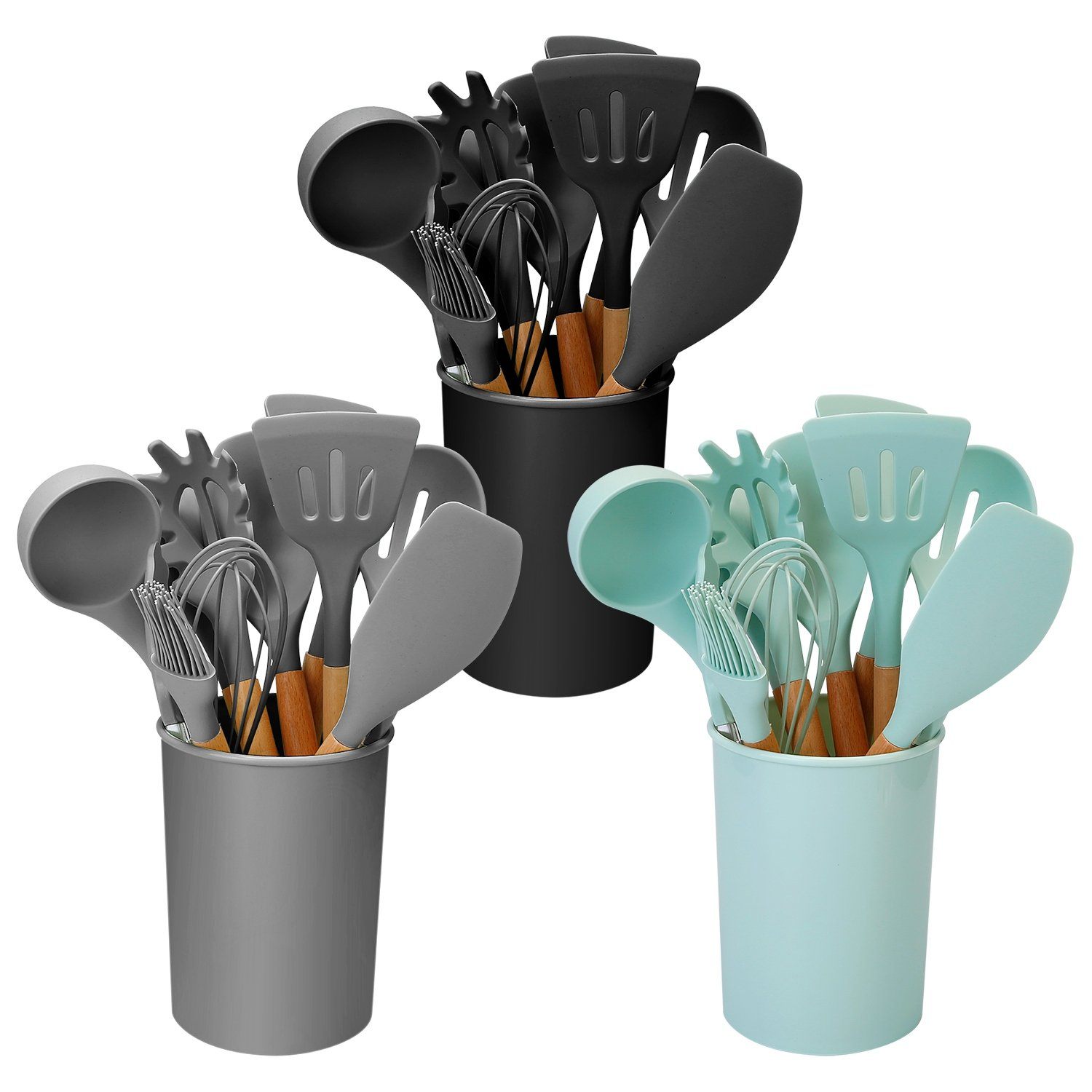 Wearclo | 11-Piece: Silicone Kitchen Utensil Set
