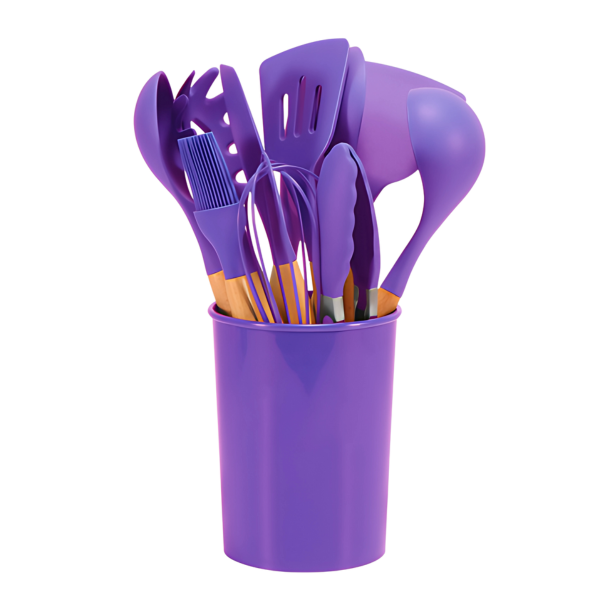 Wearclo | 12 Piece Kitchen Utensil Set with Bamboo Handles