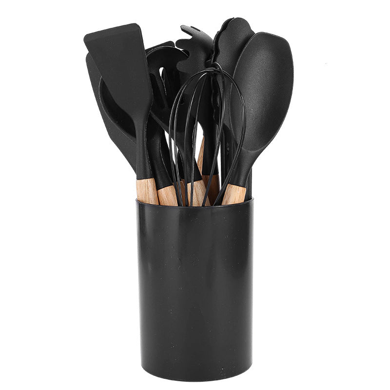 Wearclo | 12 Piece Kitchen Utensil Set with Bamboo Handles