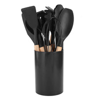 Wearclo | 12 Piece Kitchen Utensil Set with Bamboo Handles