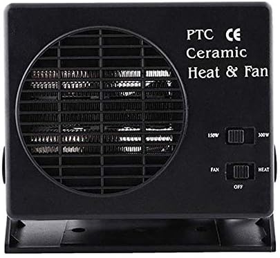 Wearclo | 12V Ceramic Car Heater | 150W-300W Portable Fan with Automatic Thermostat for Winter Use in Vehicles