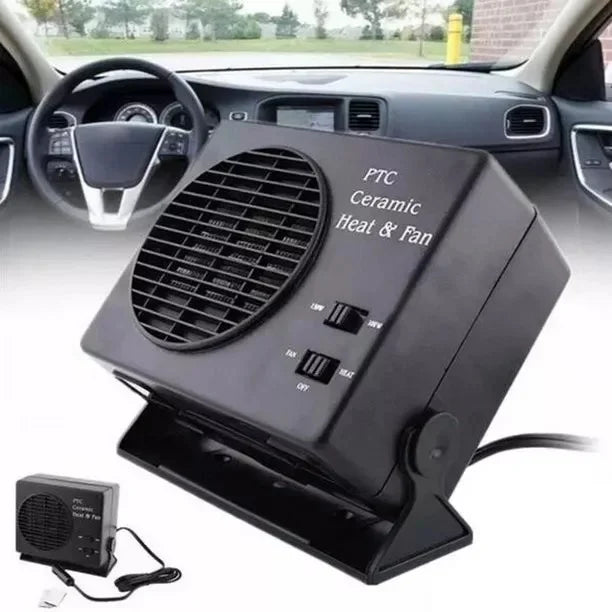 Wearclo | 12V Ceramic Car Heater | 150W-300W Portable Fan with Automatic Thermostat for Winter Use in Vehicles