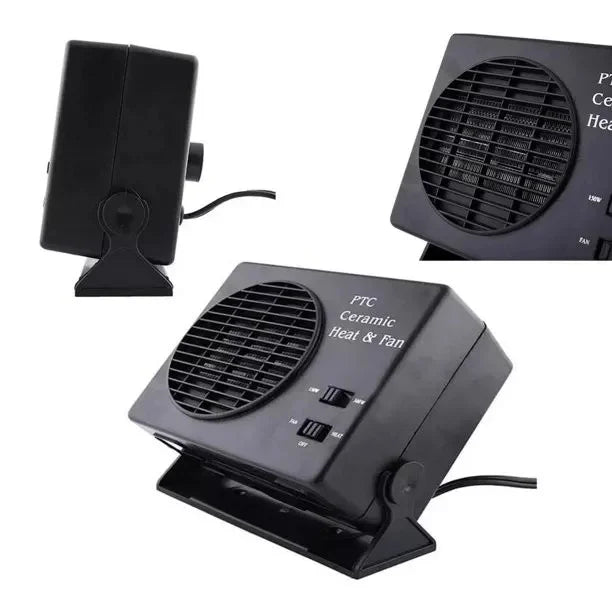 Wearclo | 12V Ceramic Car Heater | 150W-300W Portable Fan with Automatic Thermostat for Winter Use in Vehicles