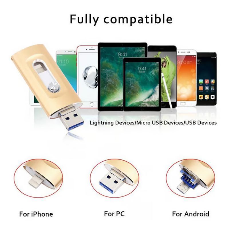 Wearclo | 3 in 1 large capacity USB flash drive for mobile phone and computer