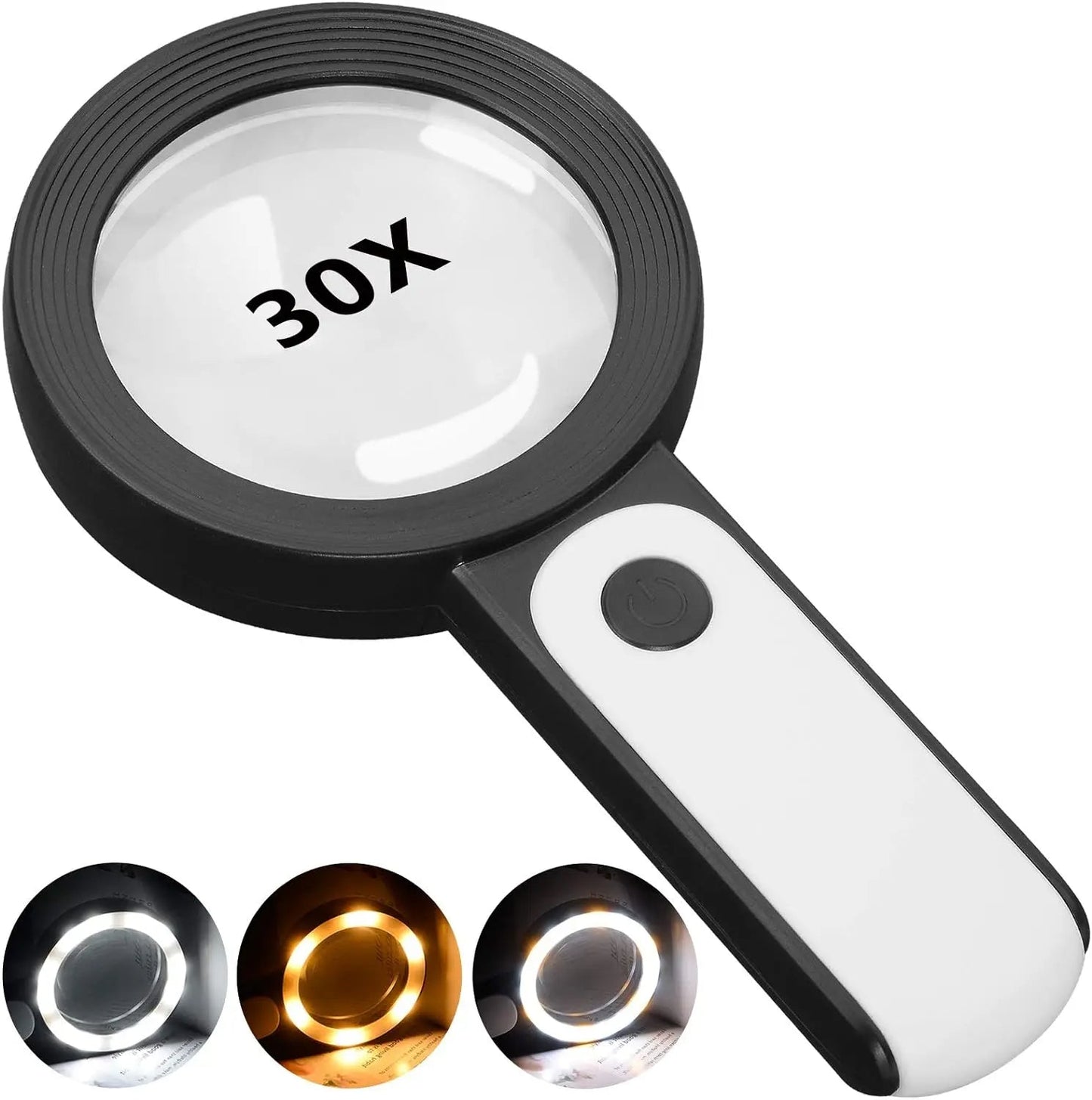 Wearclo | 30x Magnifying Glass with LED Lighting Handheld