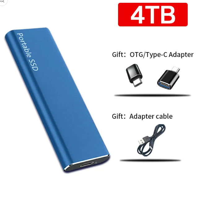 Wearclo | 4TB USB-C Portable External Hard Drive for PC & Mac