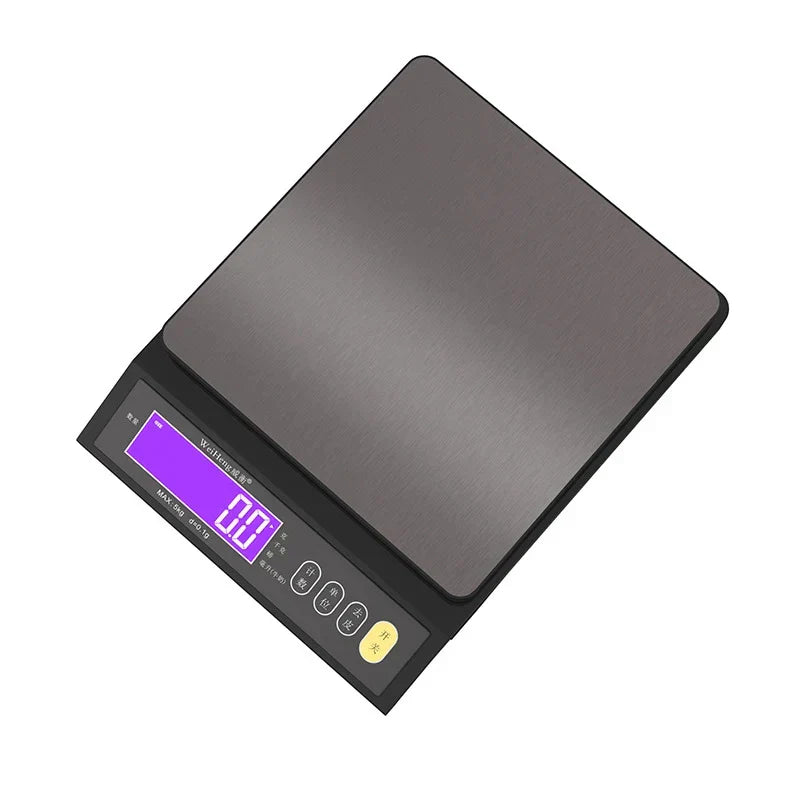 Wearclo | 5 kg/0.1 g and 10 kg/1 g digital electronic kitchen scale, LCD screen, fully waterproof stainless steel tool for baking