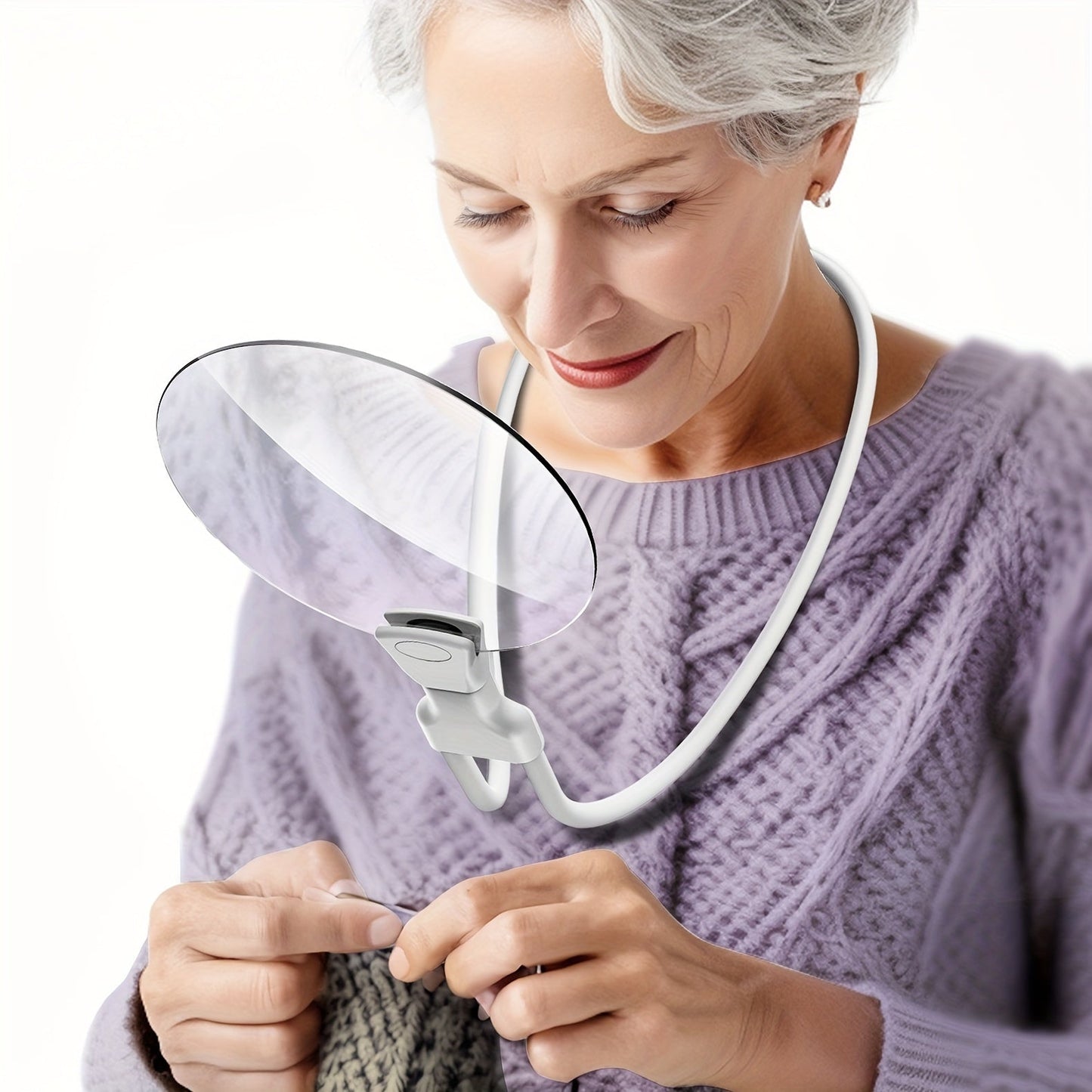 Wearclo | 5X Magnifying Glass Pro – Hands-Free Adjustable Neck Loupe for the Elderly and Visually Impaired – Perfect for Reading, Sewing, Crafting, and Inspection