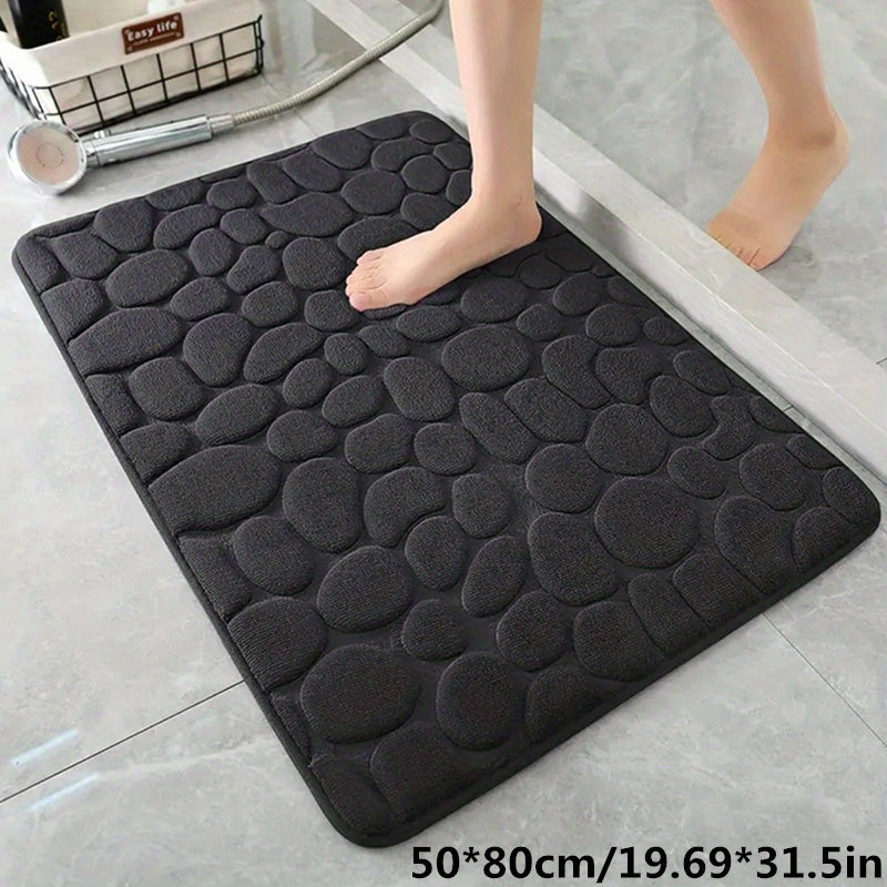 Wearclo | Absorbent Bath Mat with Pebble Design, Non-Slip