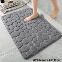 Wearclo | Absorbent Bath Mat with Pebble Texture, Safety Grip