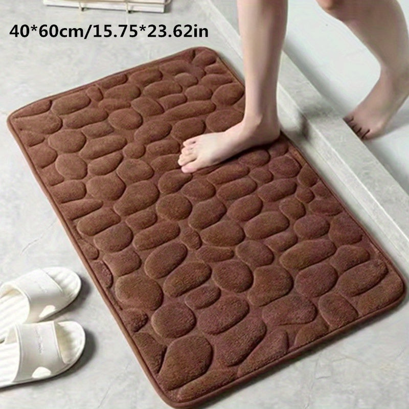 Wearclo | Absorbent Bath Mat with Pebble Design, Non-Slip