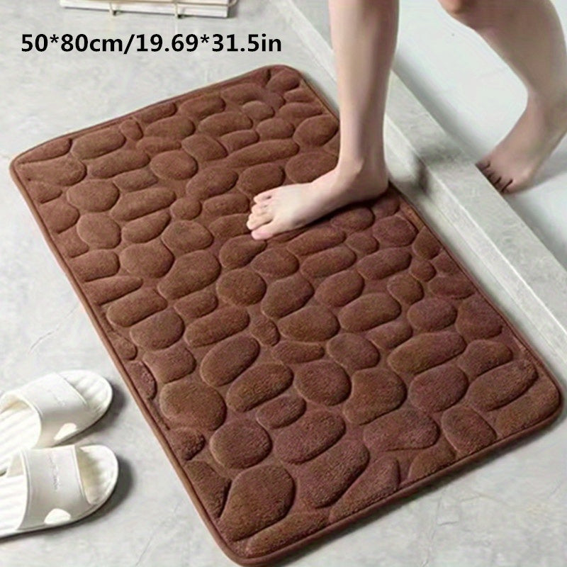 Wearclo | Absorbent Bath Mat with Pebble Design, Non-Slip