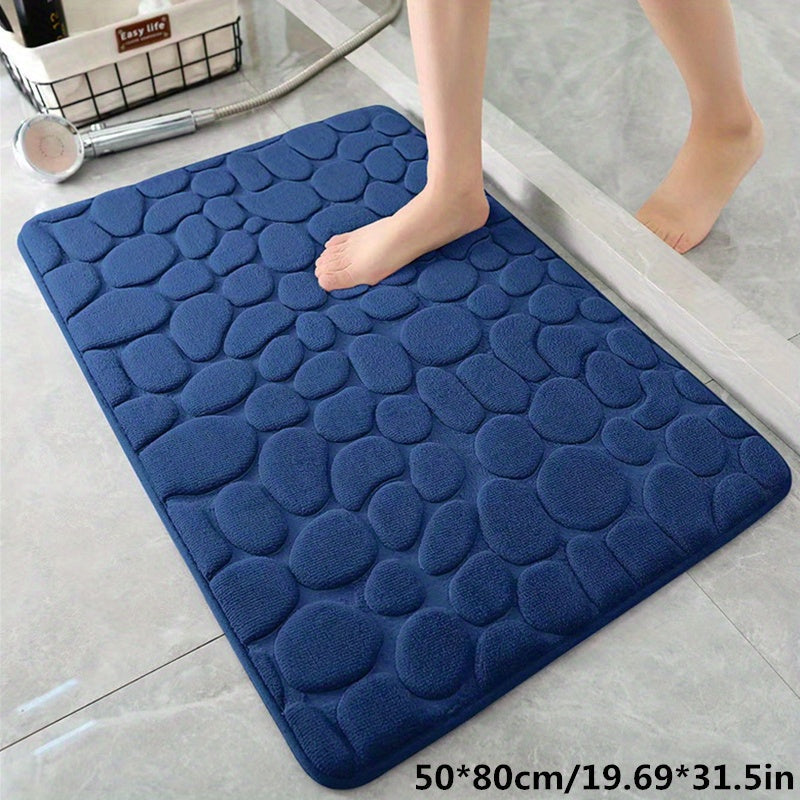Wearclo | Absorbent Bath Mat with Pebble Design, Non-Slip