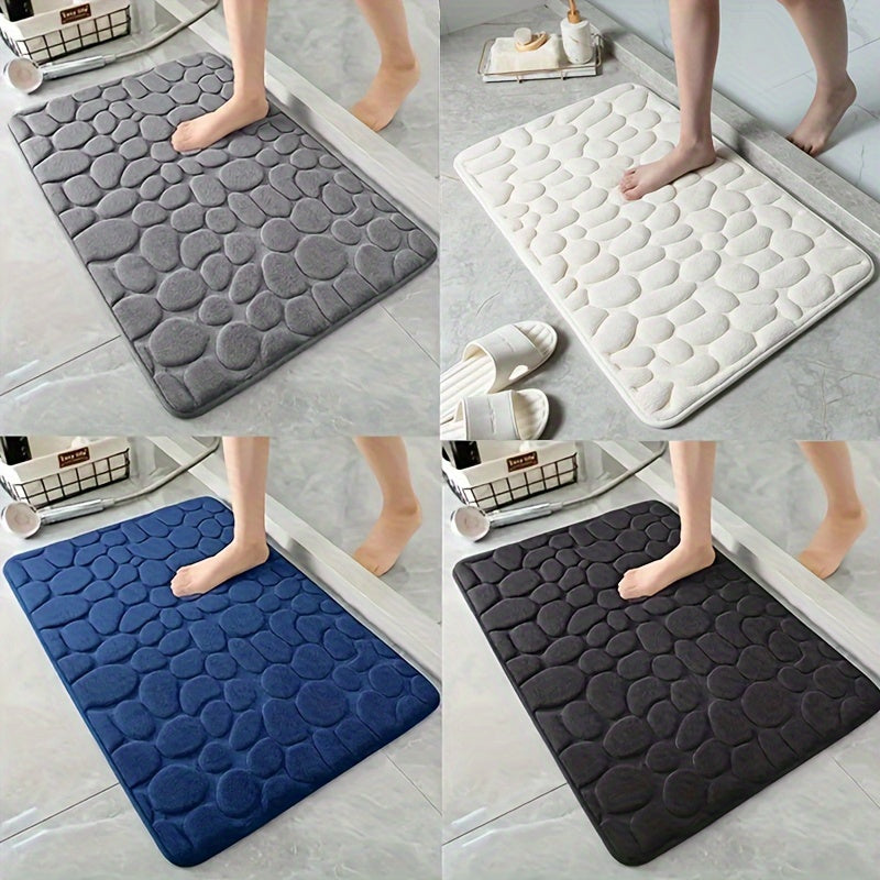 Wearclo | Absorbent Bath Mat with Pebble Design, Non-Slip