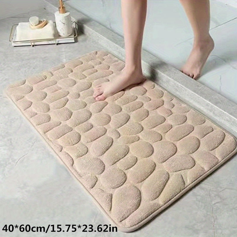 Wearclo | Absorbent Bath Mat with Pebble Design, Non-Slip