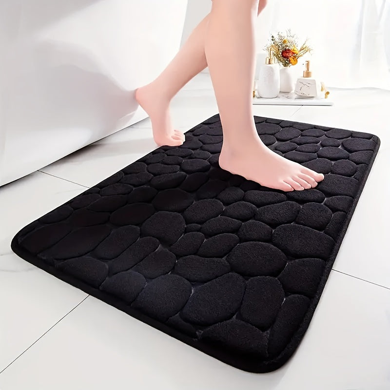 Wearclo | Absorbent Bath Mat with Pebble Design, Non-Slip