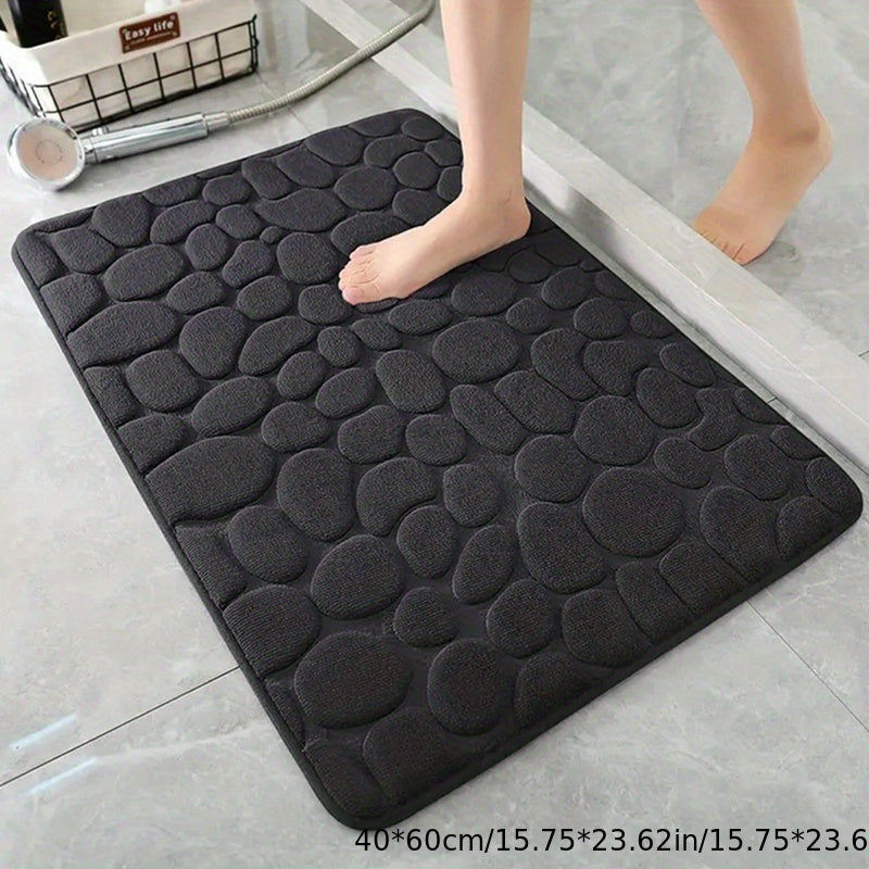 Wearclo | Absorbent Bath Mat with Pebble Design, Non-Slip