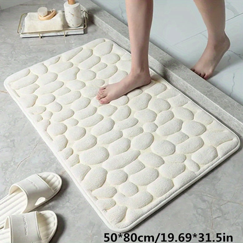 Wearclo | Absorbent Bath Mat with Pebble Design, Non-Slip