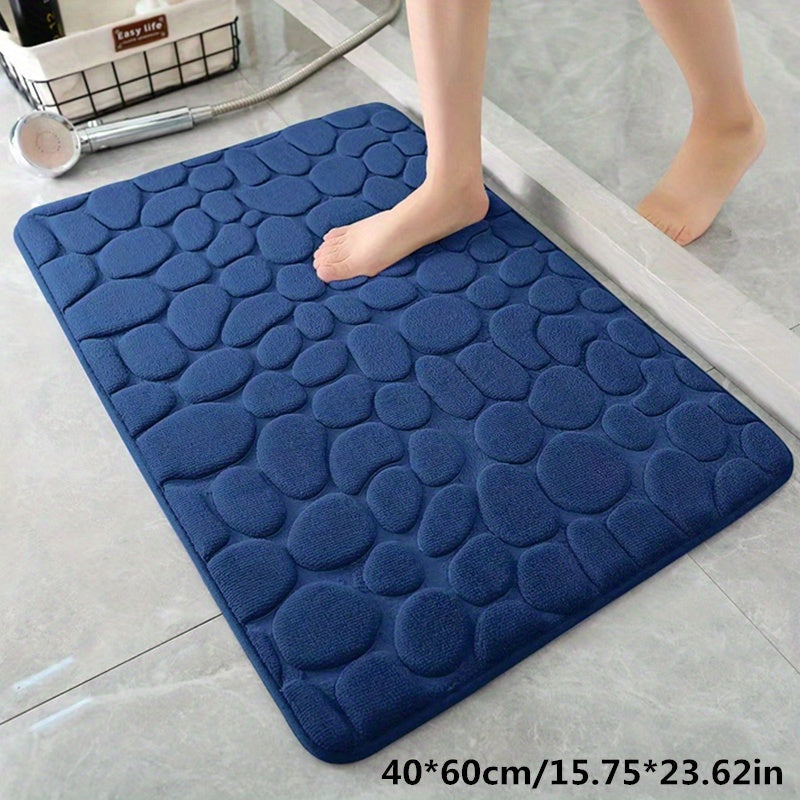 Wearclo | Absorbent Bath Mat with Pebble Design, Non-Slip