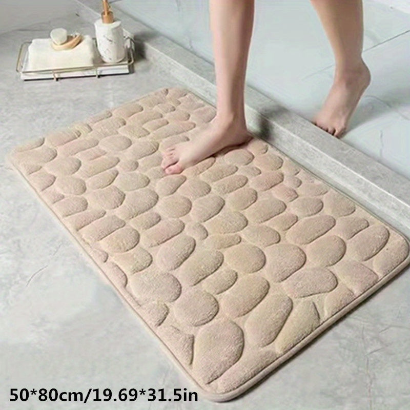 Wearclo | Absorbent Bath Mat with Pebble Design, Non-Slip