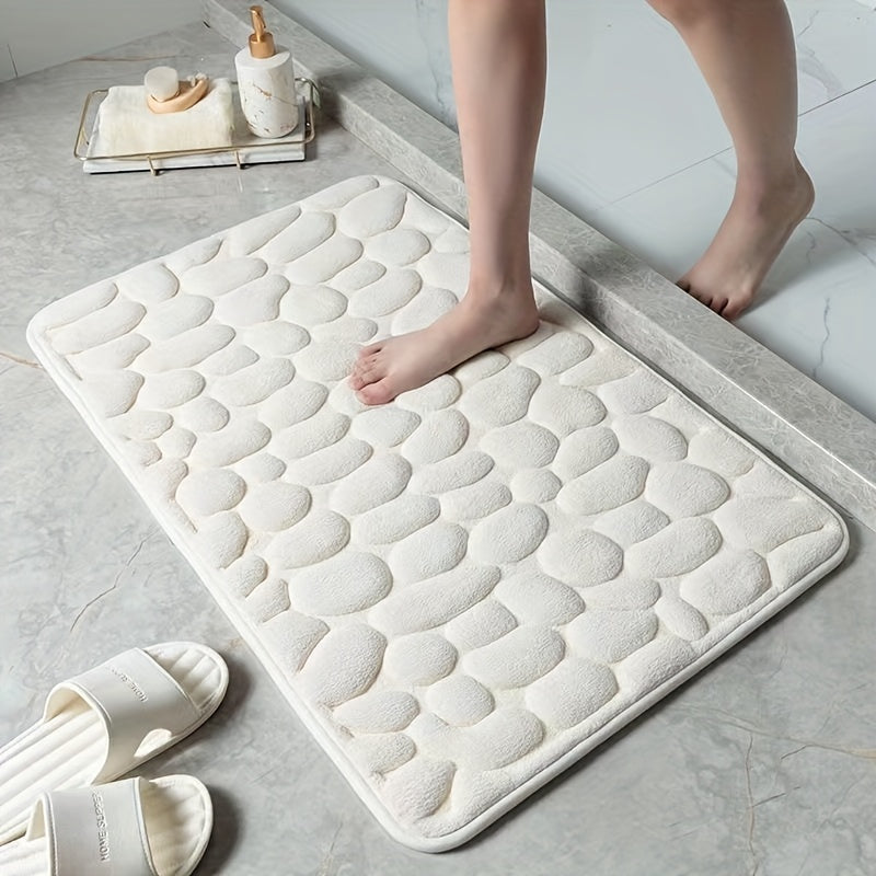 Wearclo | Absorbent Bath Mat with Pebble Design, Non-Slip