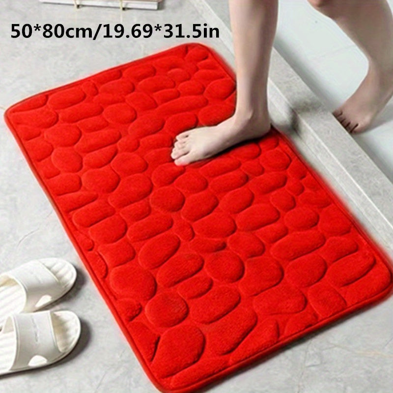 Wearclo | Absorbent Bath Mat with Pebble Design, Non-Slip