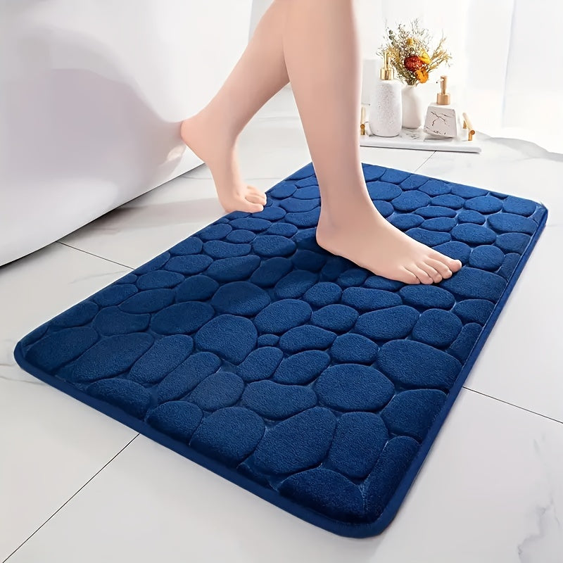 Wearclo | Absorbent Bath Mat with Pebble Design, Non-Slip