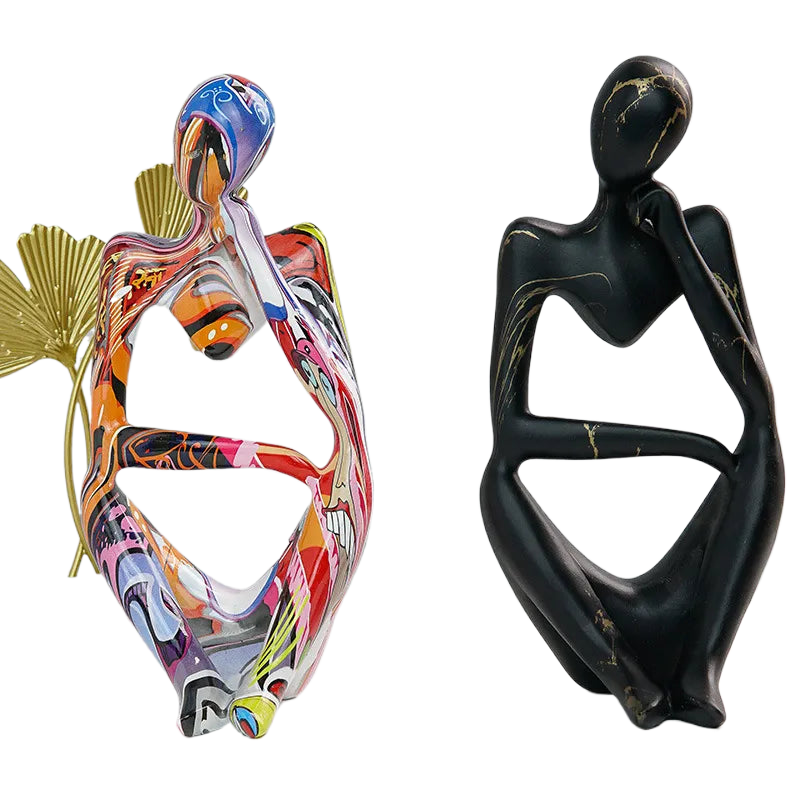 Wearclo | Abstract Thinker Sculpture | Handmade Resin Table Decoration