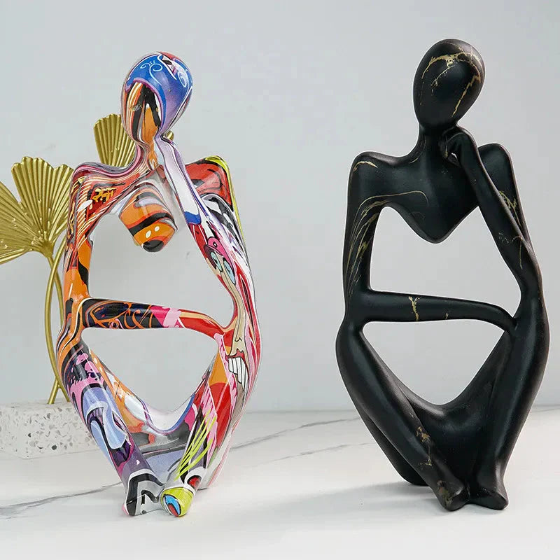 Wearclo | Abstract Thinker Sculpture | Handmade Resin Table Decoration