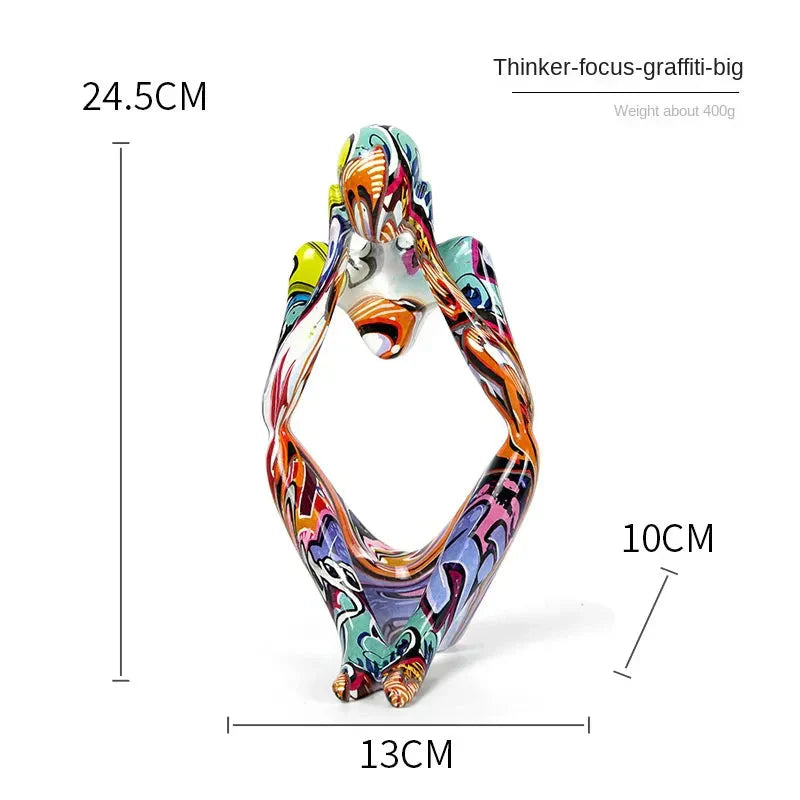 Wearclo | Abstract Thinker Sculpture | Handmade Resin Table Decoration