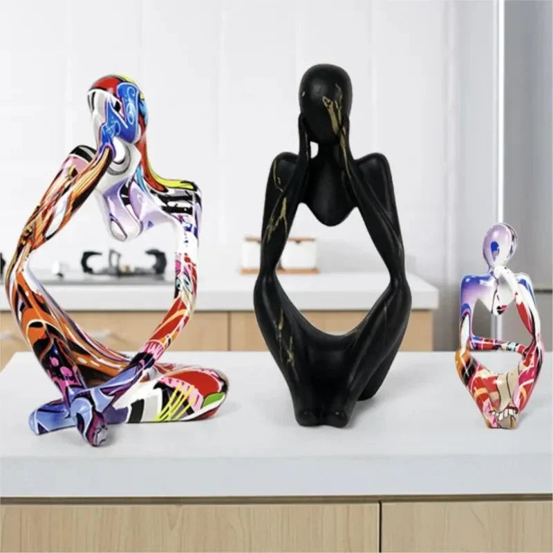 Wearclo | Abstract Thinker Sculpture | Handmade Resin Table Decoration