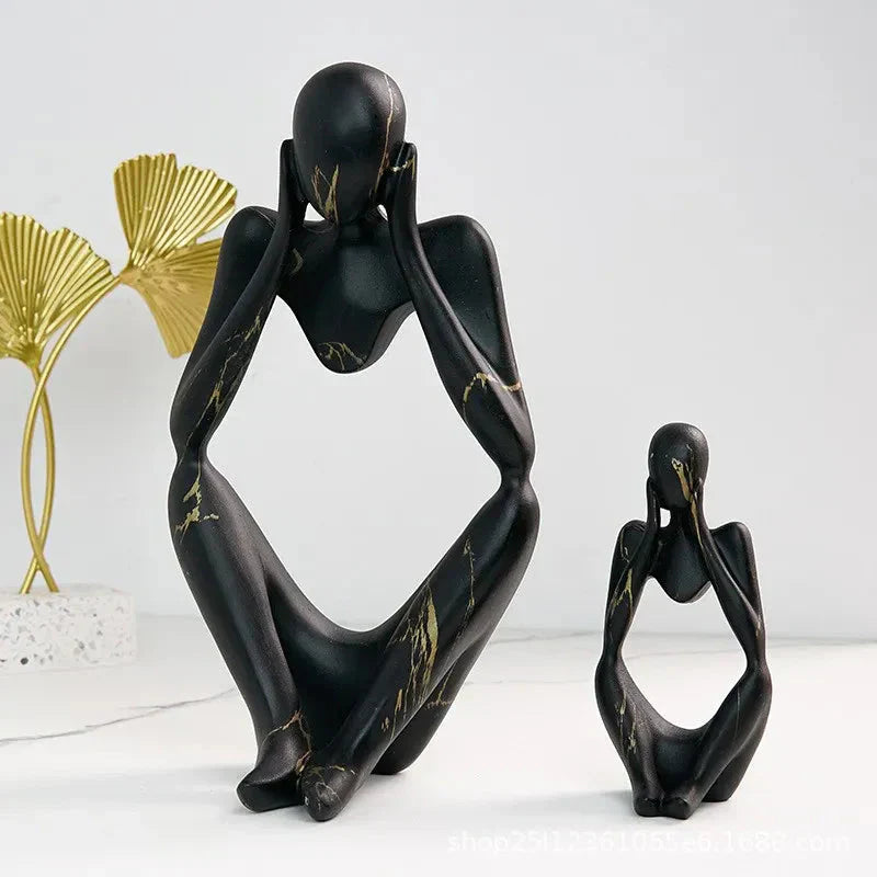 Wearclo | Abstract Thinker Sculpture | Handmade Resin Table Decoration