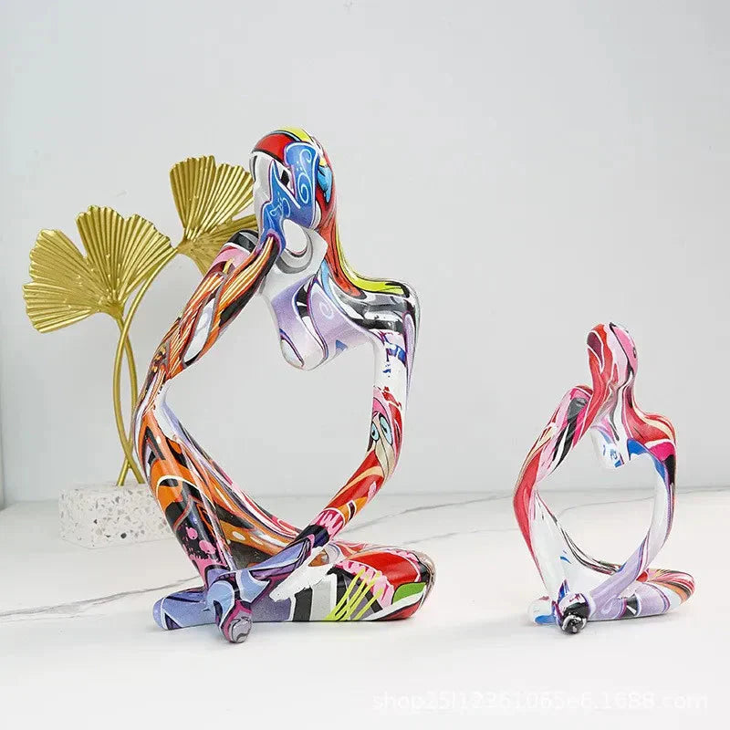 Wearclo | Abstract Thinker Sculpture | Handmade Resin Table Decoration