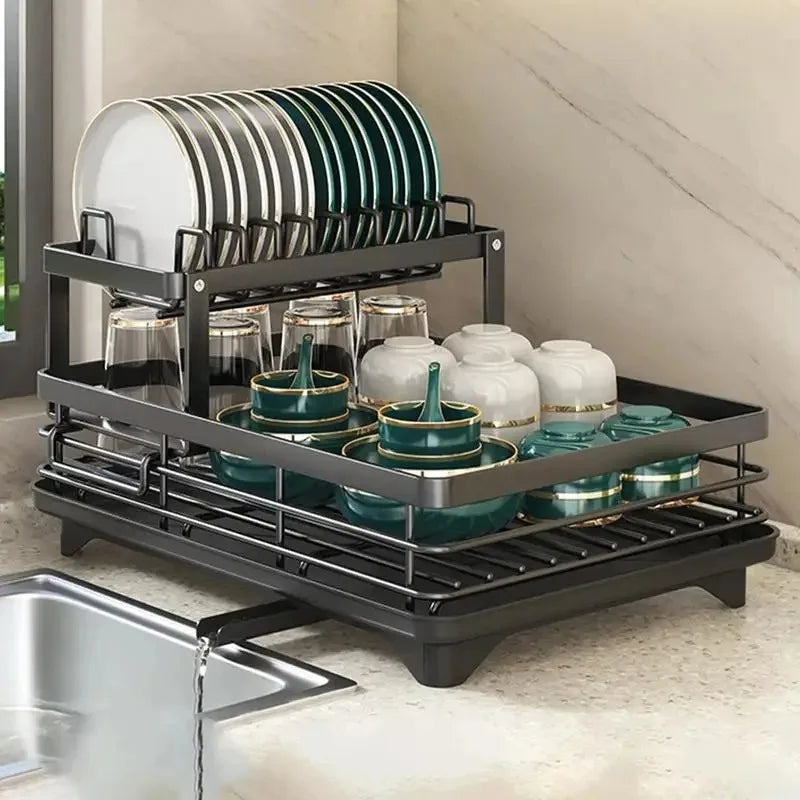 Wearclo | Adjustable Dish Drying Rack - Extendable Kitchen Draining