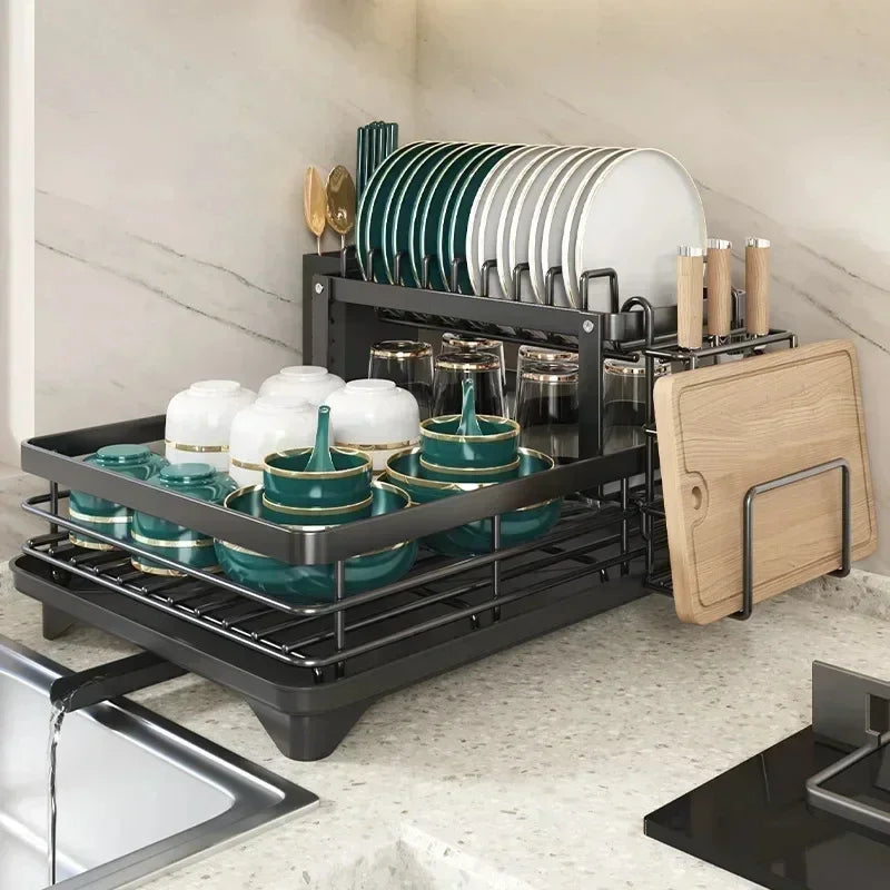 Wearclo | Adjustable Dish Drying Rack - Extendable Kitchen Draining