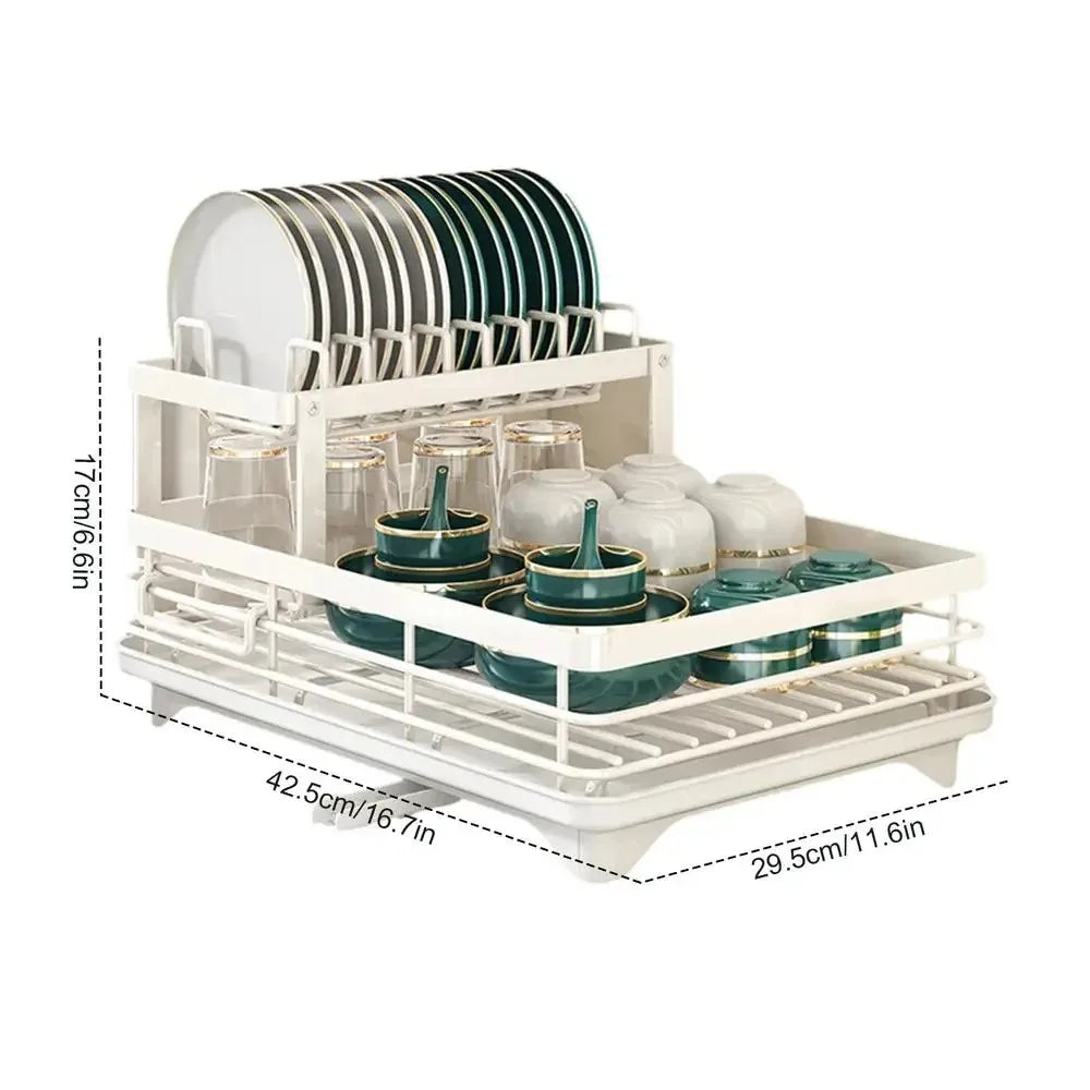 Wearclo | Adjustable Dish Drying Rack - Extendable Kitchen Draining