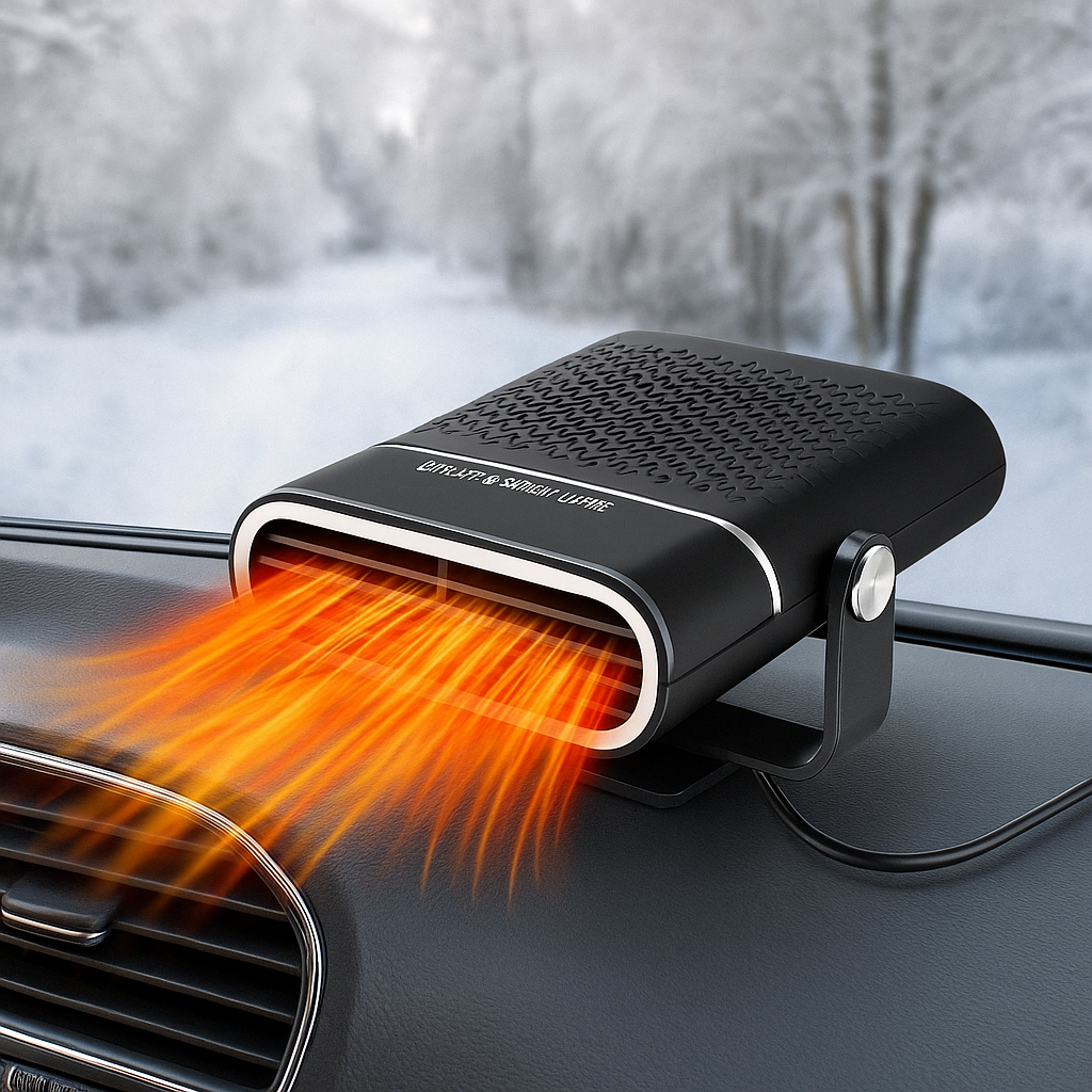 Wearclo | Auto Heater & Windshield Defroster | 12V USB Portable | Black