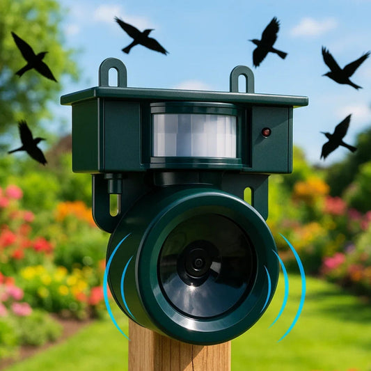 Wearclo | Bird Repeller with Motion Sensor Ultrasonic Solar Energy