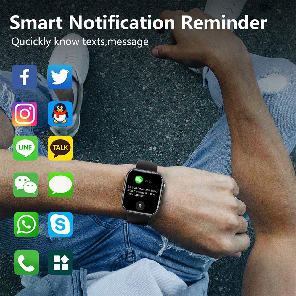 Wearclo | Blood Sugar Blood Pressure Blood Oxygen Sleep Monitor Waterproof Smartwatch