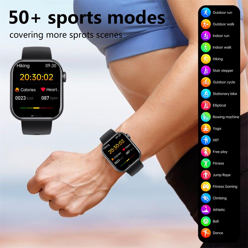 Wearclo | Blood Sugar Blood Pressure Blood Oxygen Sleep Monitor Waterproof Smartwatch