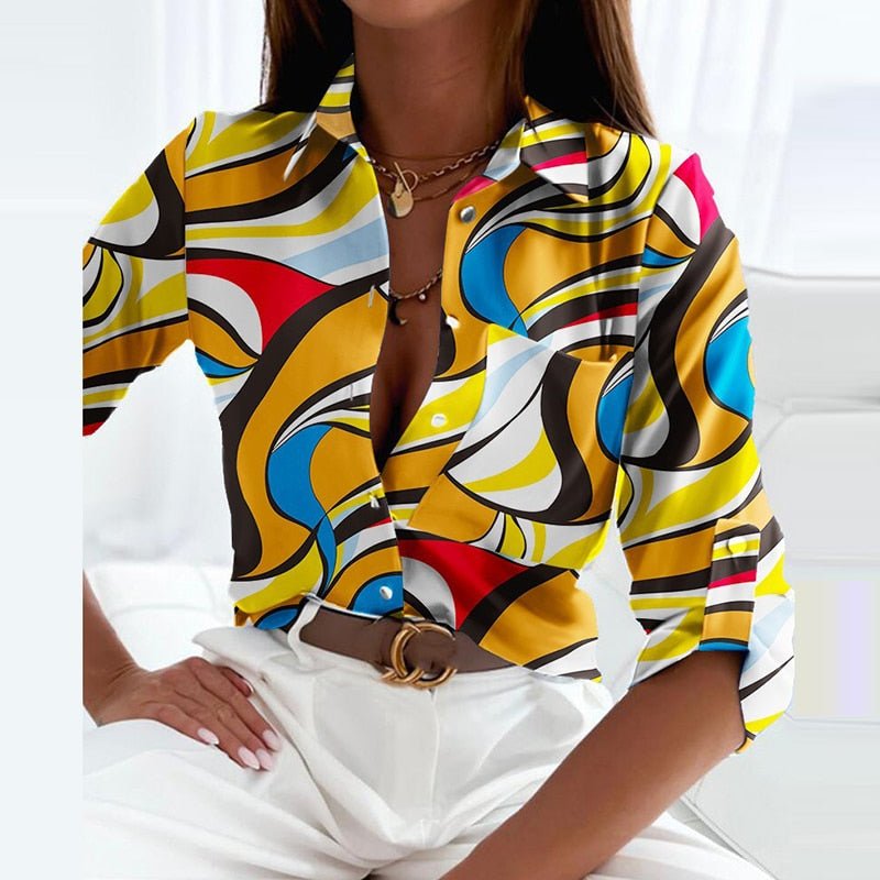 Wearclo Blouse with Lapel Collar