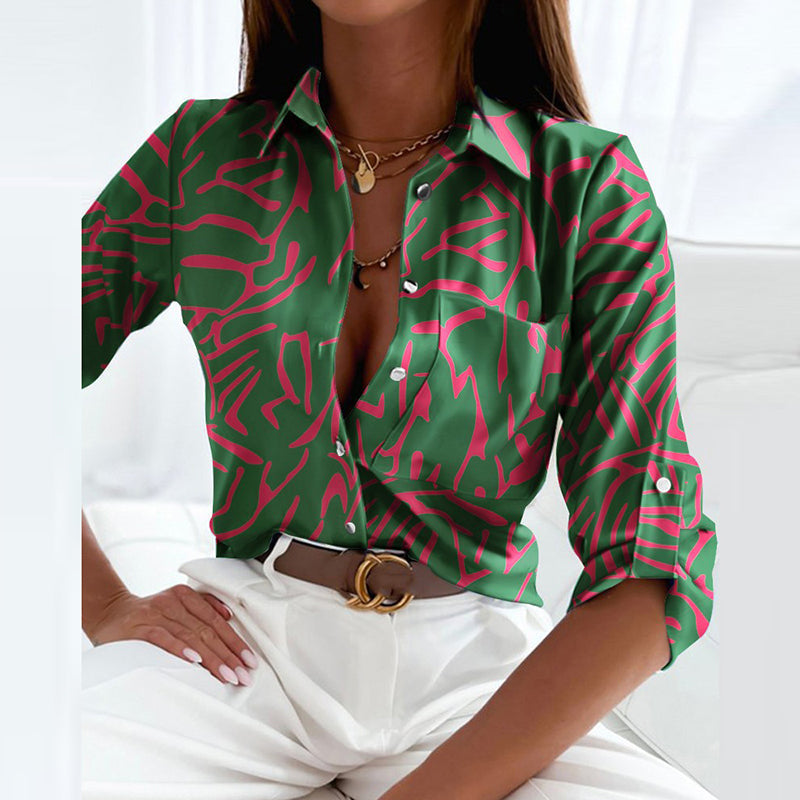 Wearclo Blouse with Lapel Collar