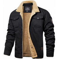 Wearclo | Men's Warm Sherpa Lined Utility Jacket