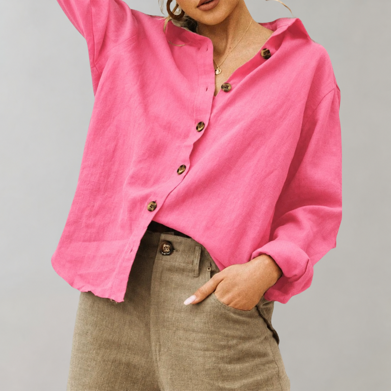 Wearclo | Breezy Linen-Cotton Blend Relaxed Fit Shirt - Image 1