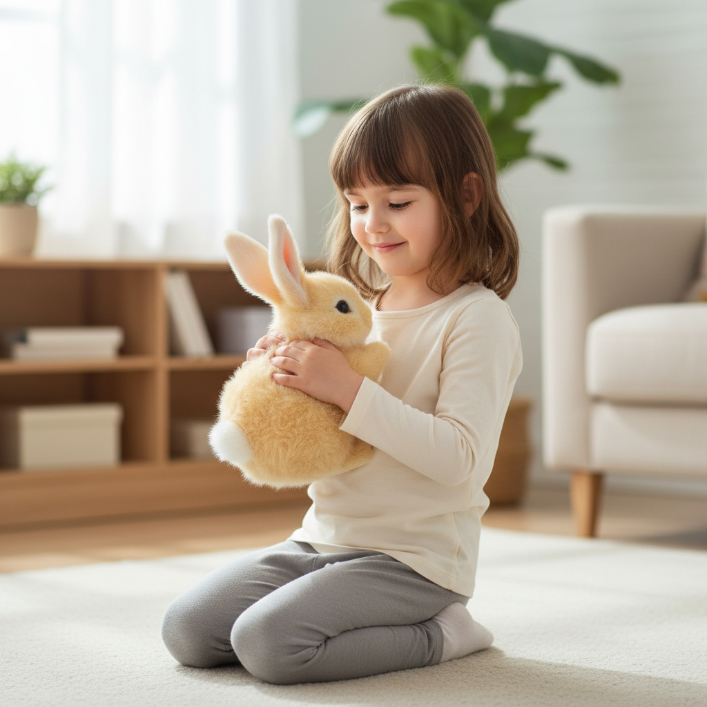 Wearclo | BunnyLoom Interactive Plush | Realistic hopping bunny toy for kids