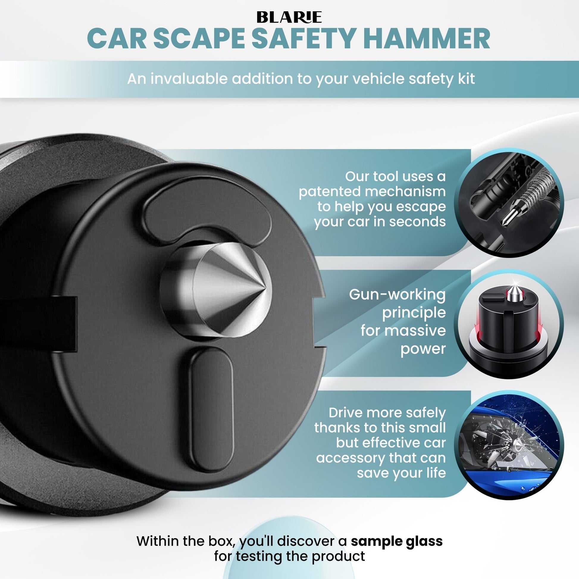 Wearclo | Car Safety Hammer – Essential Car Escape Tool & Window Breaker for Emergencies